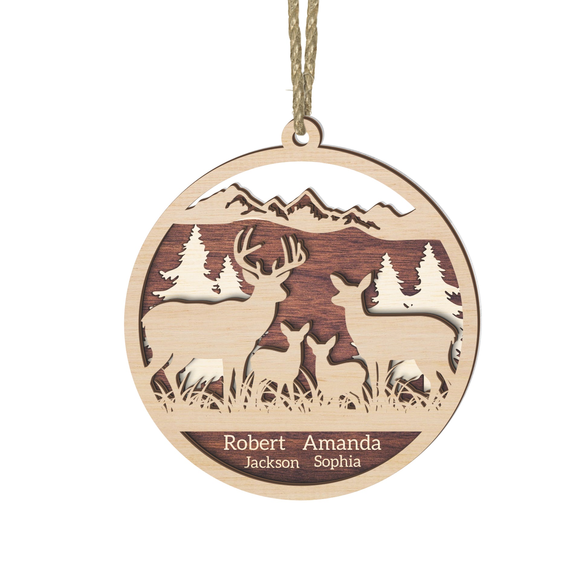 Custom Deer Family Ornament - Gift for Hunting Families - The Deerly