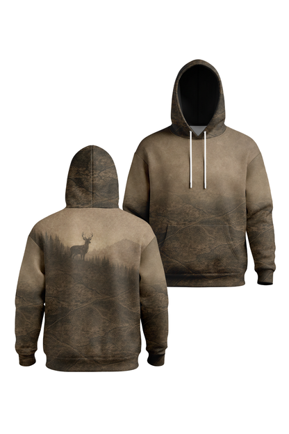 Hunter Fleece Hoodie - Mountain Ridge Deer Silhouette – LT3V
