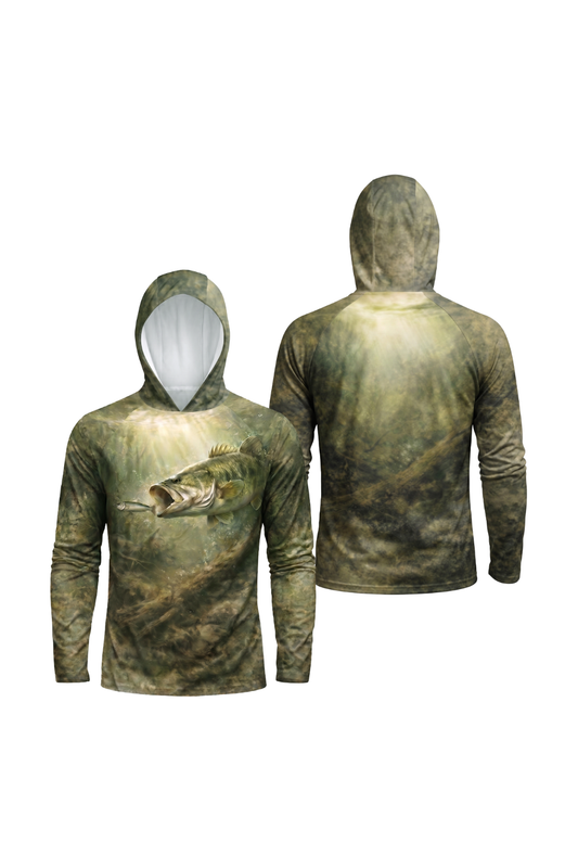 AirLite Fishing Sun Hoodie - Timber Bass Sunray - TBT44