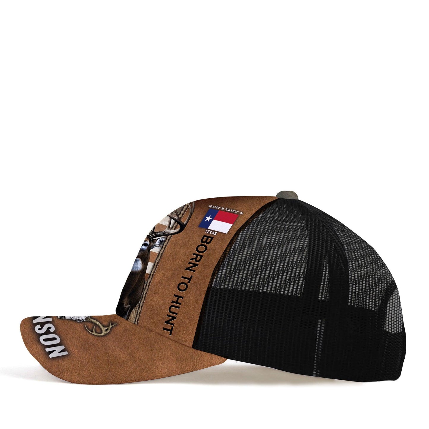 Personalized Deer Hunting American Flag Mesh Trucker Cap - The Deerly