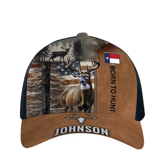 Personalized Deer Hunting American Flag Mesh Trucker Cap - The Deerly