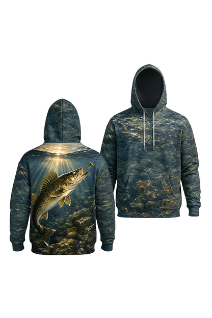 Performance Fleece-Lined Hoodie - Deep Breach Walleye