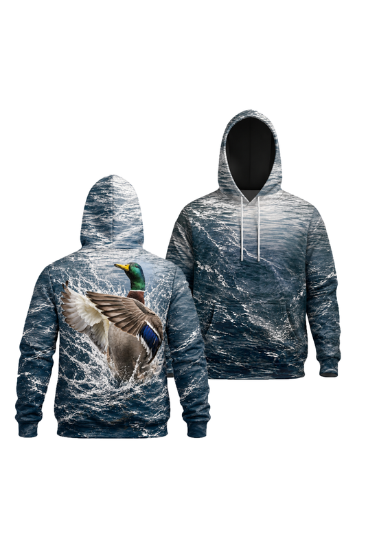 Performance Fleece-Lined Hoodie - Open Water Mallard Burst