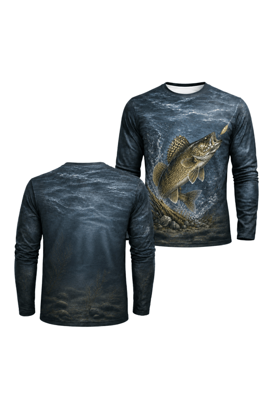 Performance Fishing Long Sleeve - Walleye Strike - Front Version