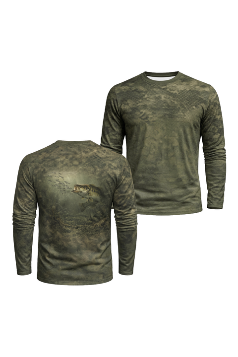 Performance Fishing Long Sleeve - Timber Bass Strike - TBT41