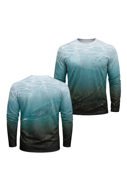 Performance Fishing Long Sleeve - Aqua Glacier Pike - TBT126