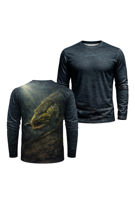 Performance Fishing Long Sleeve - Deep Stealth Pike - TBT59