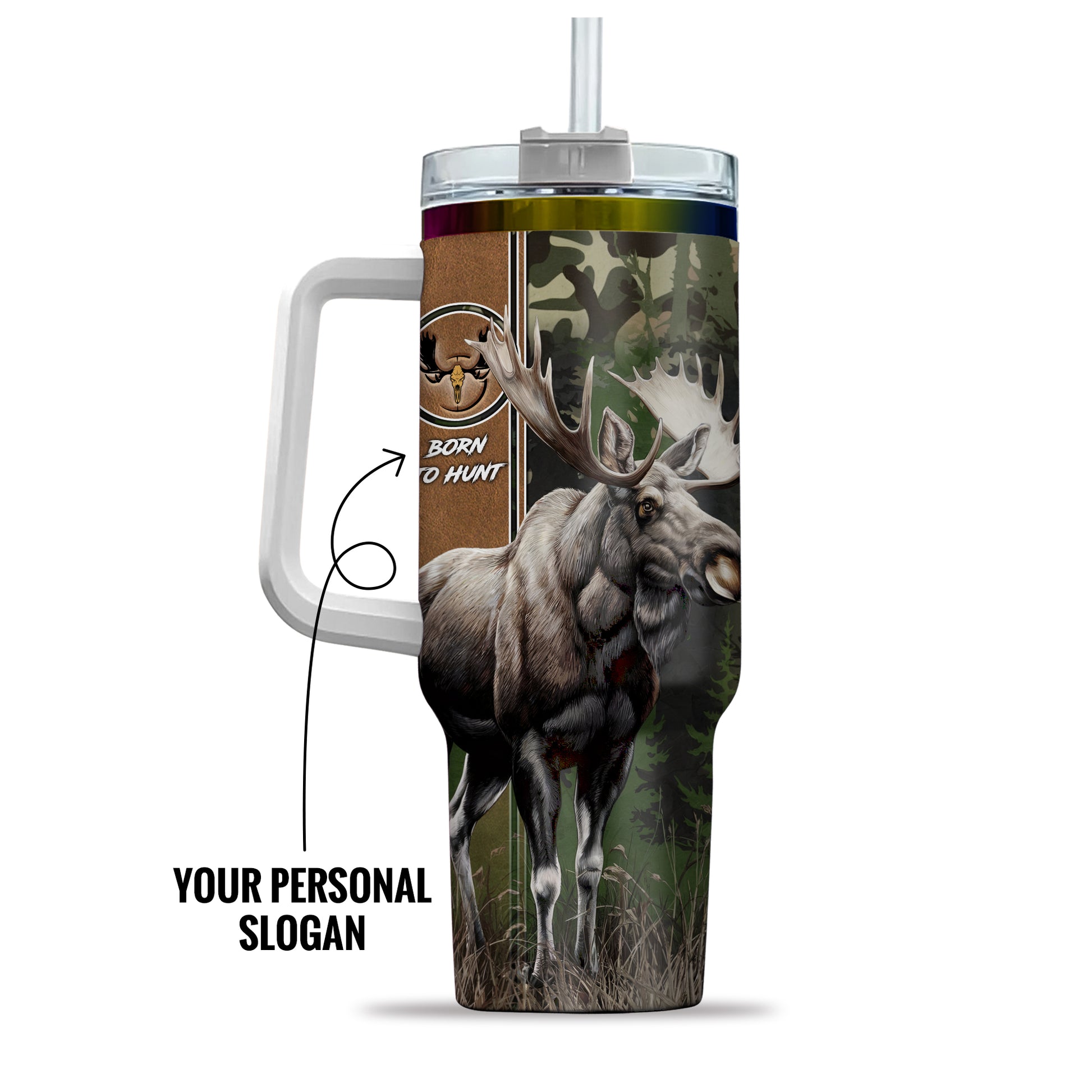 Moose Hunter Personalized 40oz Tumbler - The Deerly
