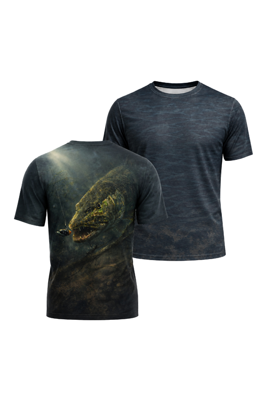 Pro Fishing Short Sleeve - Deep Stealth Pike - AOF13