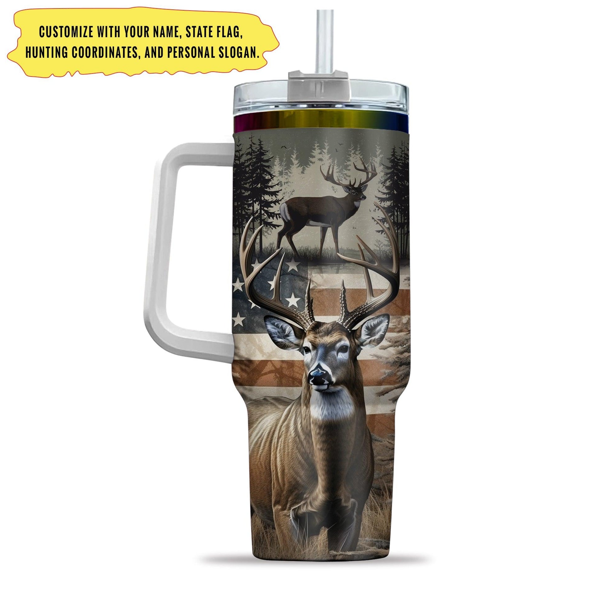 Personalized Deer Hunting Coordinates 40oz Tumbler - The Deerly