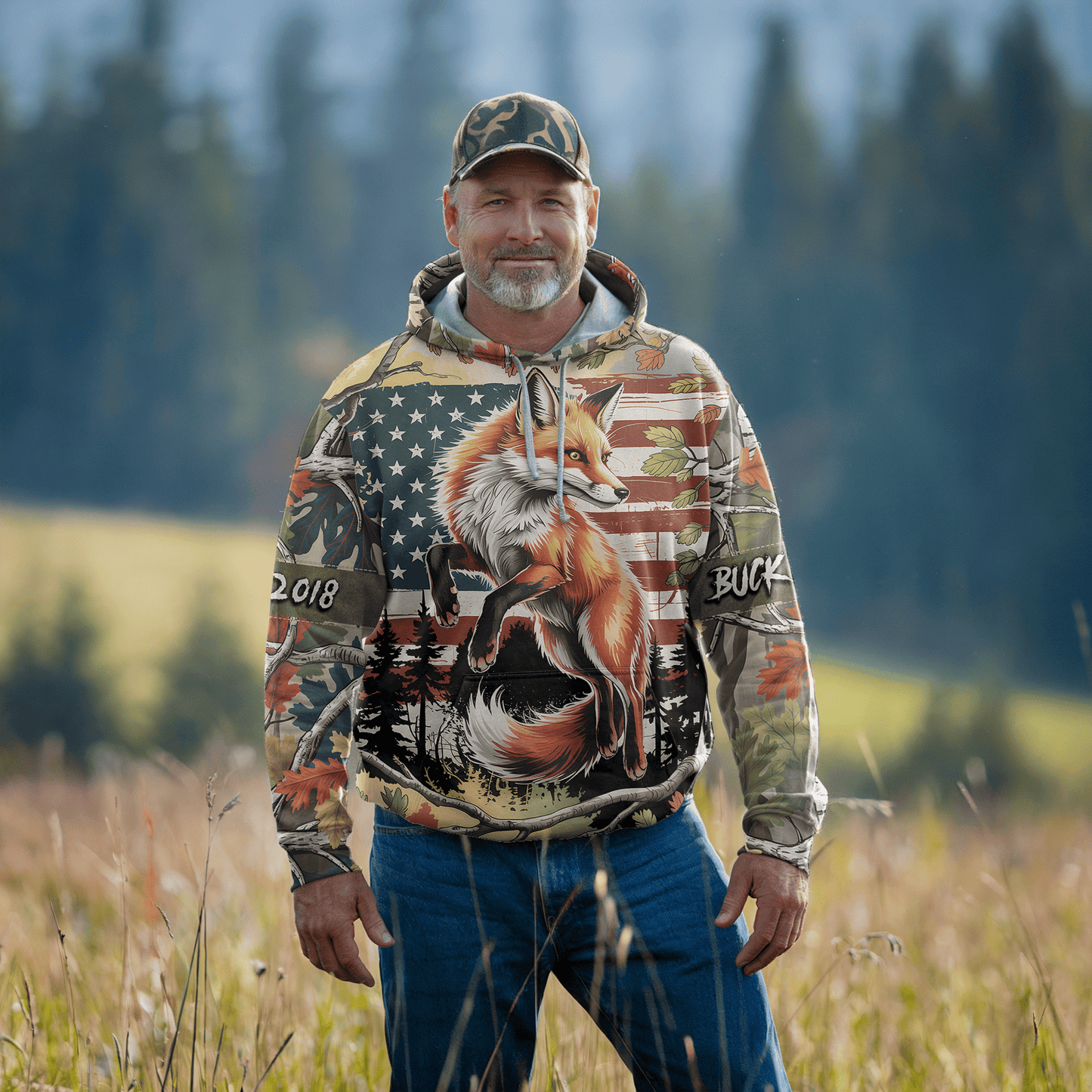 American Fox Hunter Personalized Hoodie
