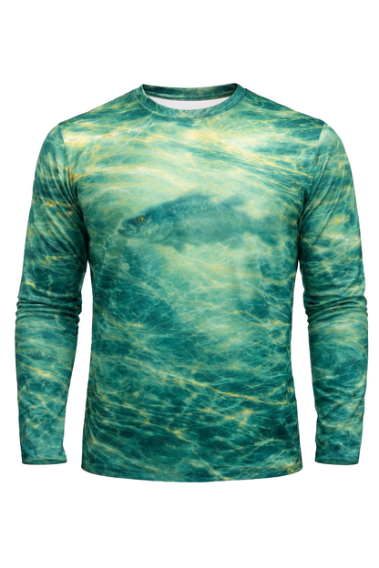 Performance Fishing Long Sleeve - Emerald Delta Bass - TBT47