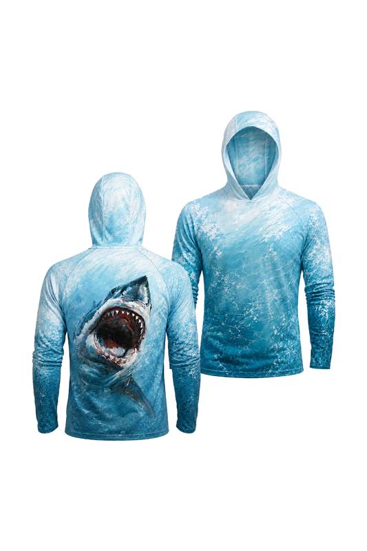 AirLite Fishing Sun Hoodie - Great White Surge - MHL37