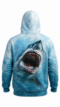 Performance Fishing Fleece-Lined Hoodie - Great White Surge - AUH04