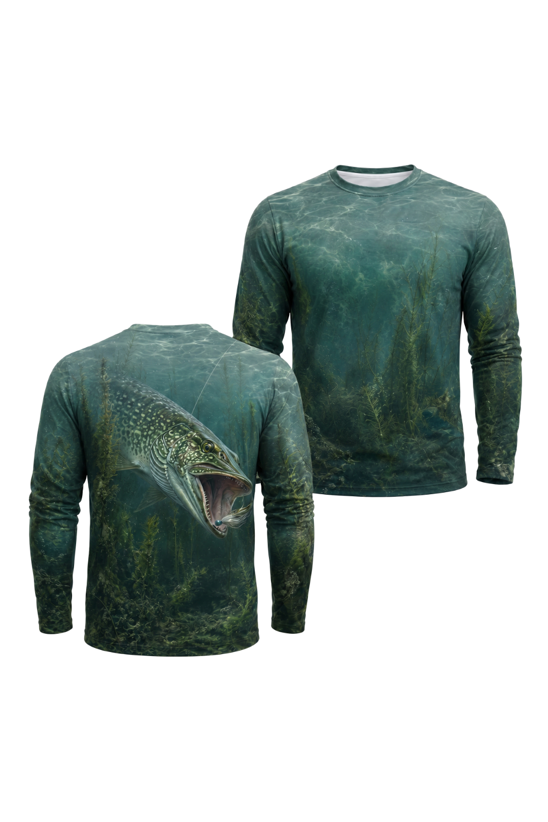 Performance Fishing Long Sleeve -  Blue Strike Pike - AOF35