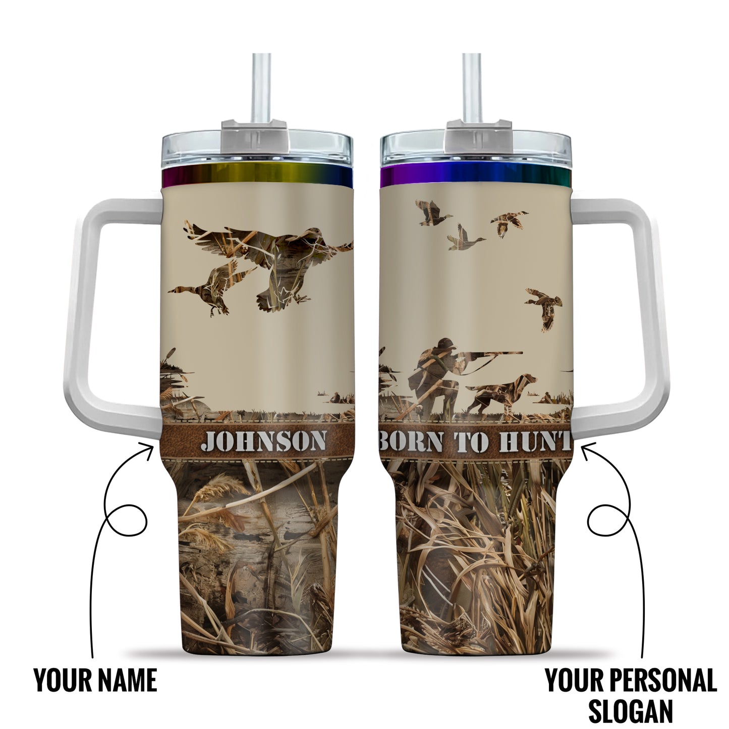 Personalized 40oz Duck Hunting Tumbler – Your Name, Your Legacy