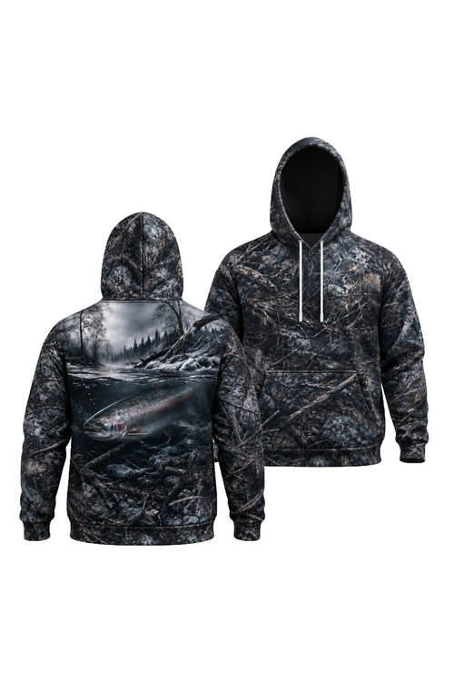 Performance Fleece-Lined Hoodie - River Steelhead Timber
