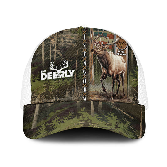 Born to Hunt: The Deerly Elk Camo Trucker Cap