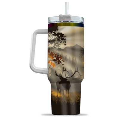 Majestic Elk Sunrise Tumbler – Embrace the Wilderness