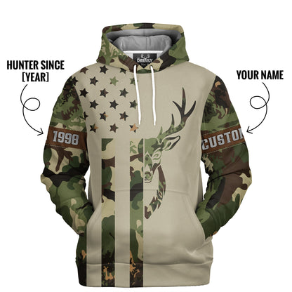 Personalized Camo Deer Hunting Hoodie – Your Hunt, Your Year