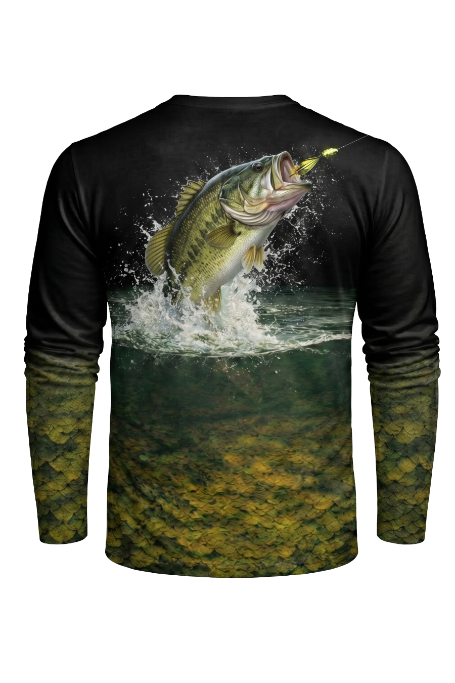 Performance Fishing Long Sleeve - Midnight Bass Strike - TBT48