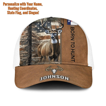 Personalized Deer Hunting American Flag Mesh Trucker Cap - The Deerly