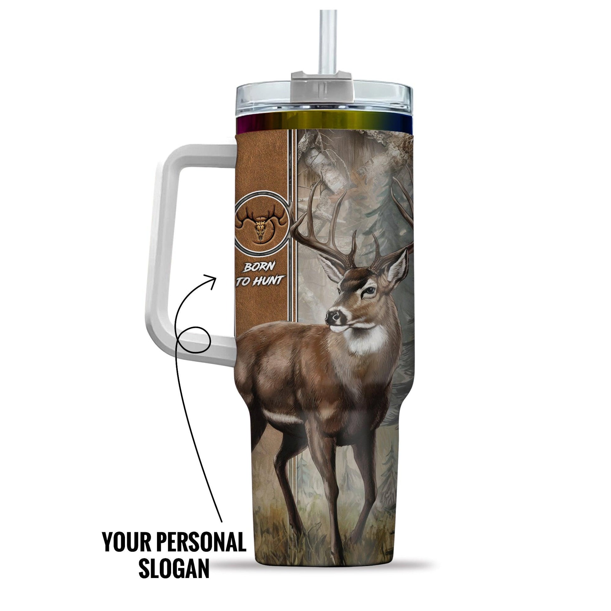 Personalized Whitetail Master Tracker 40oz Tumbler – Trophy Buck Edition - The Deerly