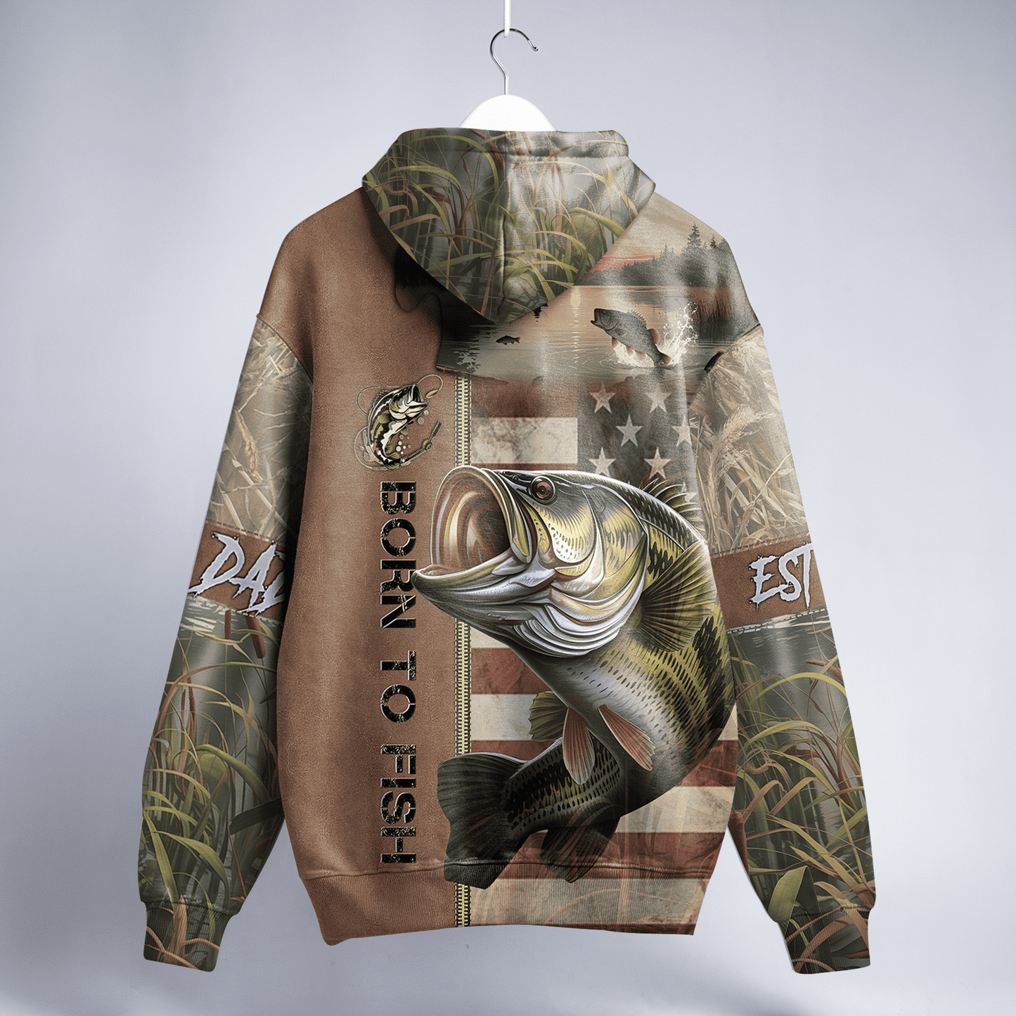 American Bass Patriot Personalized Zip Hoodie