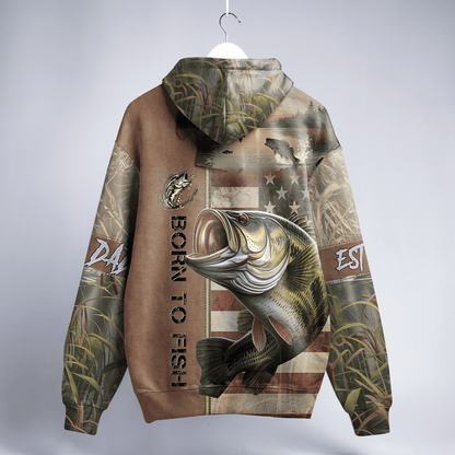 American Bass Patriot Personalized Zip Hoodie