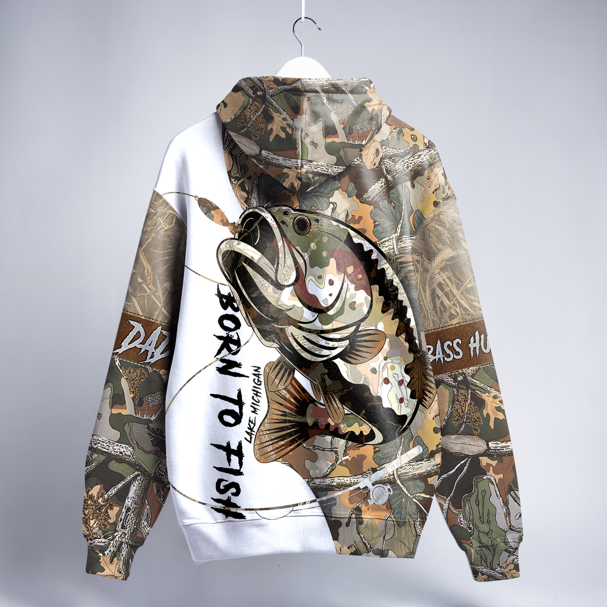 Bass Camo Warrior Personalized Zip Hoodie – The Deerly