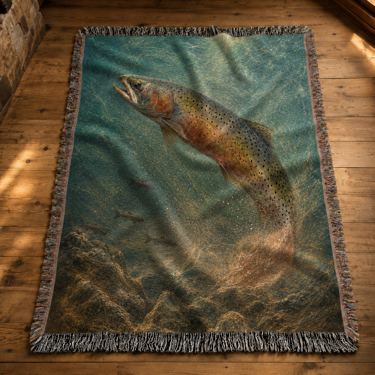 Wild Lahontan Trout Woven Lodge Throw