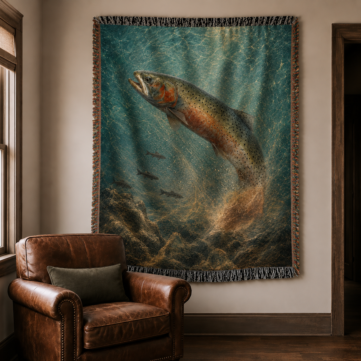 Wild Lahontan Trout Woven Lodge Throw