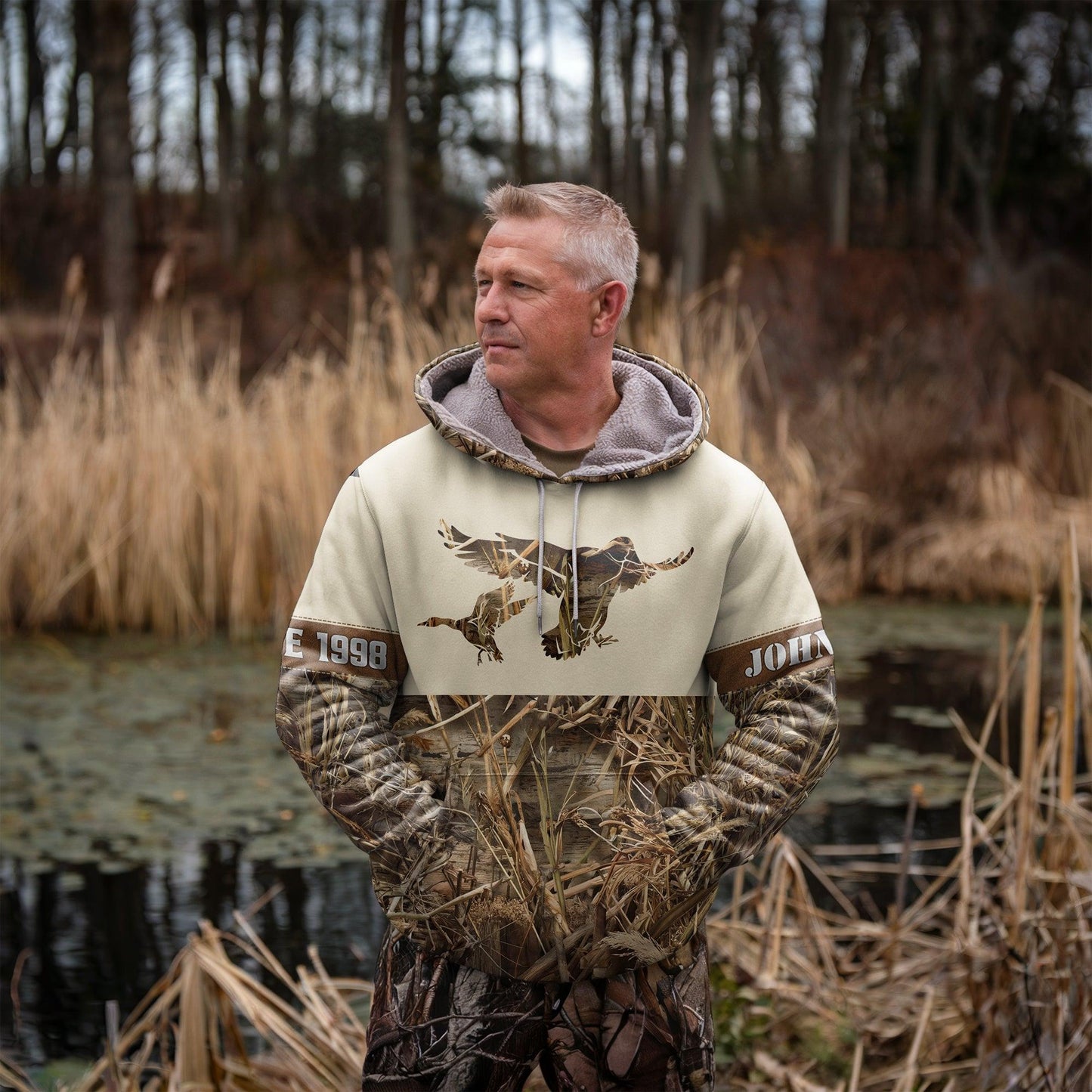 Custom Duck Hunting Camo Hoodie - Personalized for Hunters - The Deerly