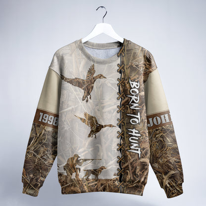 Duck Hunting Camo Sweater - Personalized Born to Hunt