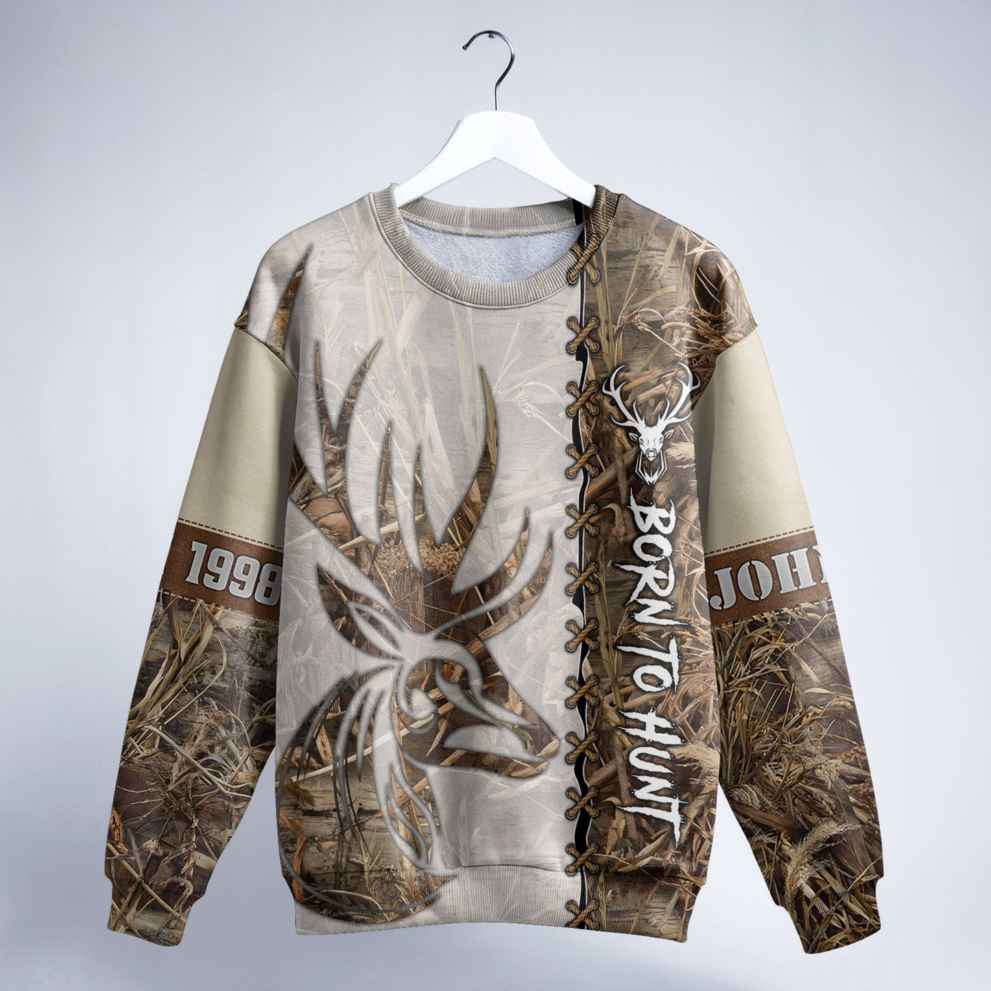 Deer Hunting Camo Sweater - Custom Born to Hunt