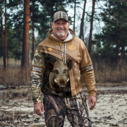 Custom Wild Boar Hunting Hoodie – Personalized for Hunters