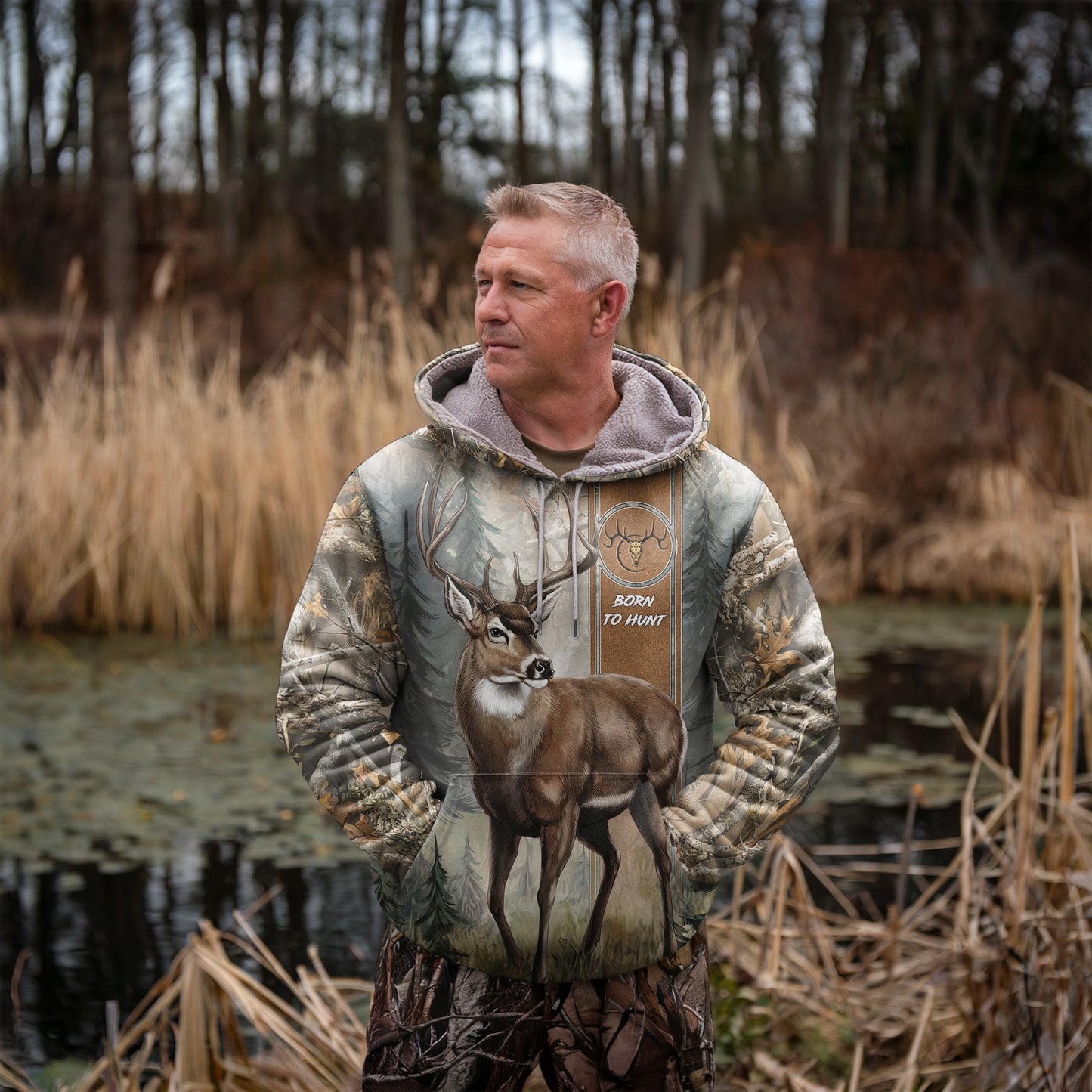 Majestic Buck Camo Hoodie - Born to Hunt - The Deerly