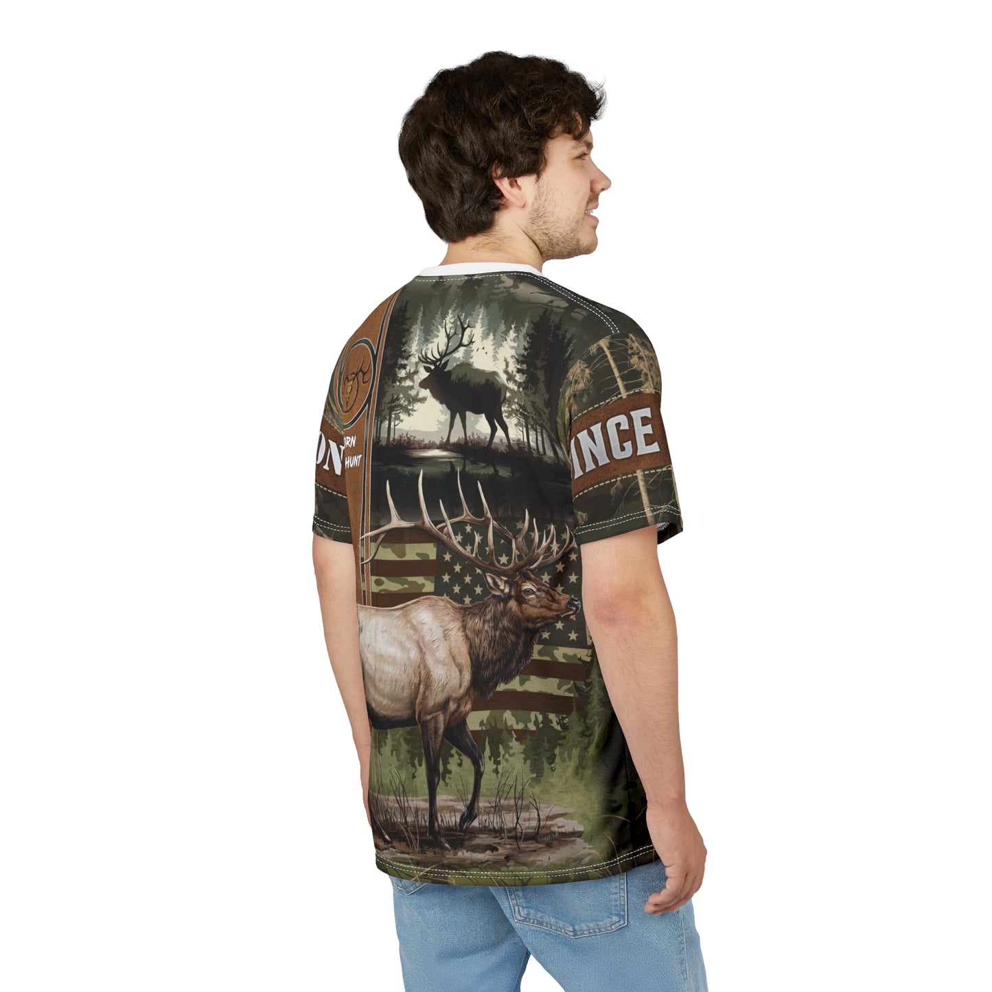 Elk Hunter Heritage Personalized Unisex Cut & Sew Tee