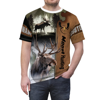 Moose Hunting Legend Personalized Unisex Cut & Sew Tee