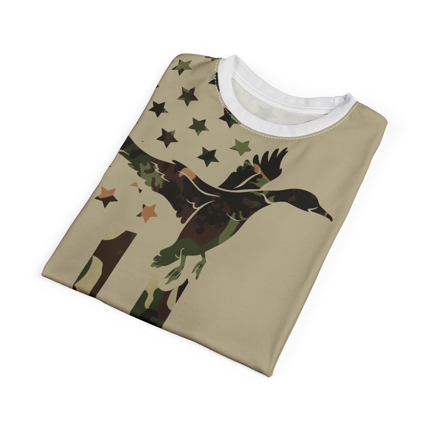 Camo Duck Flag Personalized Unisex Cut & Sew Tee