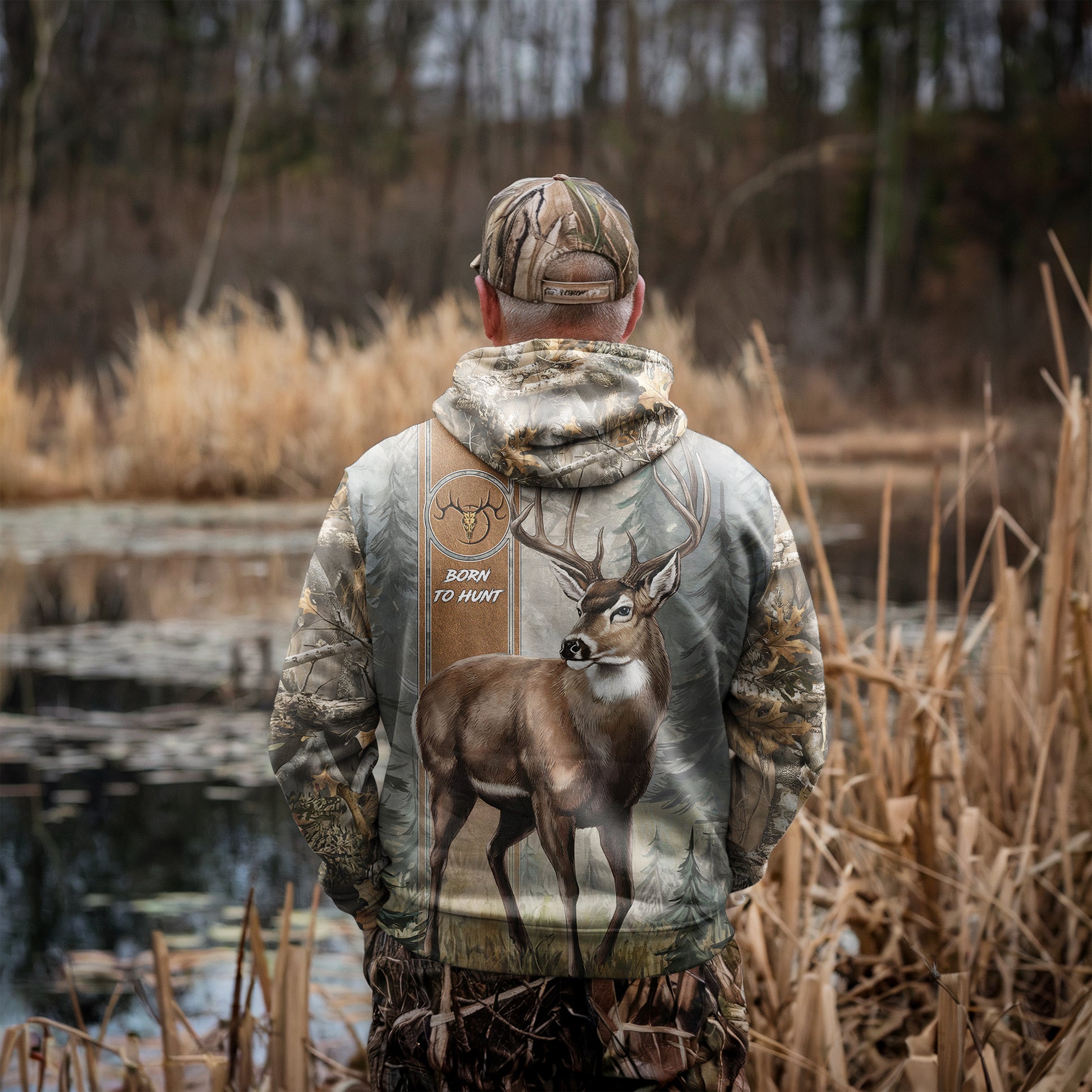 Majestic Buck Camo Hoodie - Born to Hunt - The Deerly