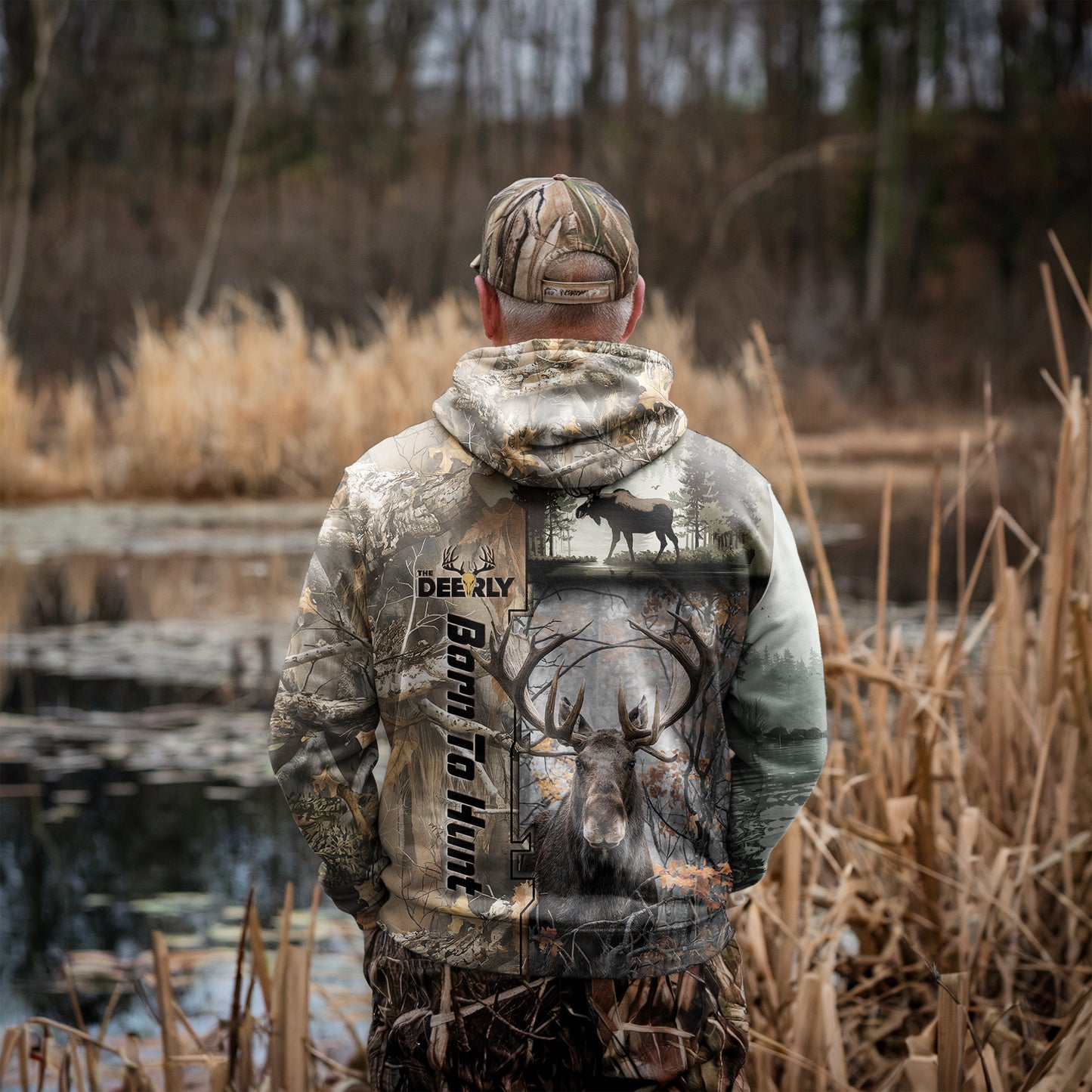 Born to Hunt Moose Zip Hoodie - Wilderness Series - The Deerly