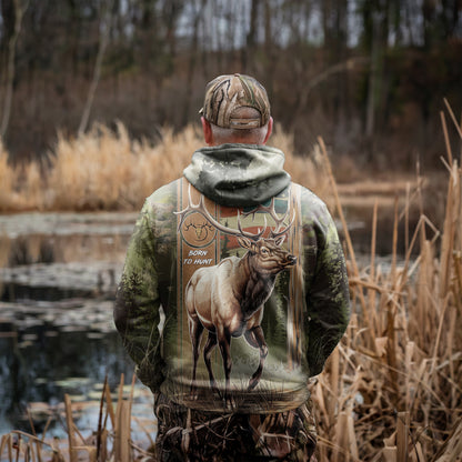 Elk Majesty Camo Hoodie - Born to Hunt - The Deerly