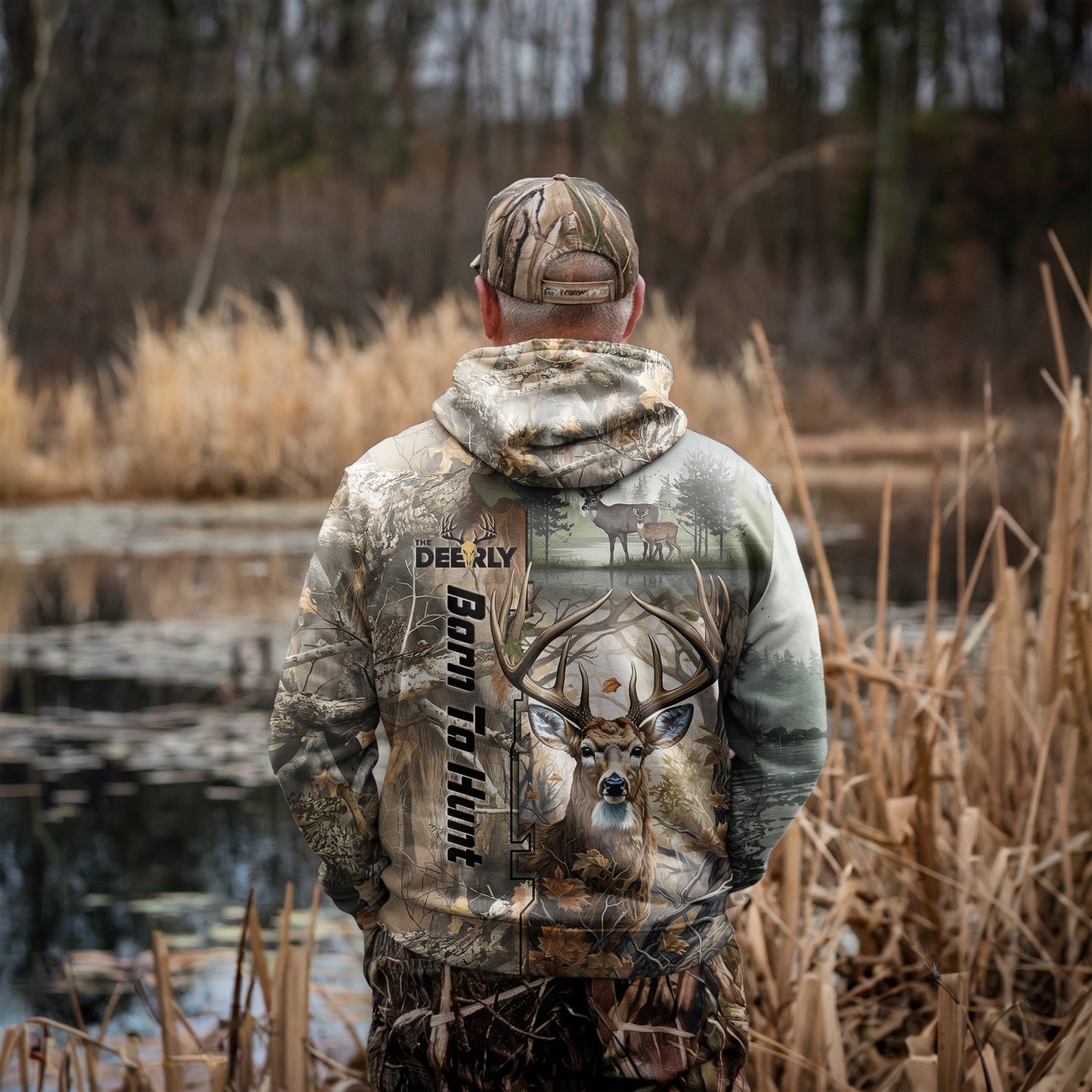 Born to Hunt Zip Hoodie - Buck Wilderness Edition - The Deerly