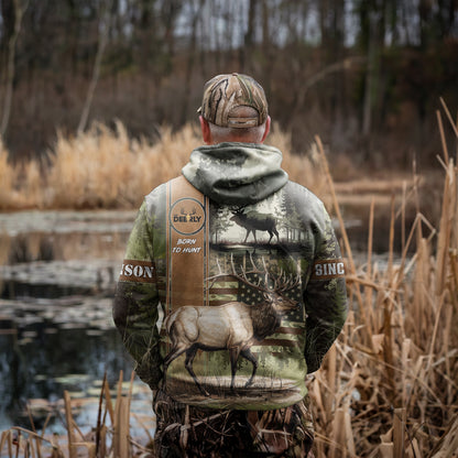 Elk Pursuit Personalized Hunting Hoodie