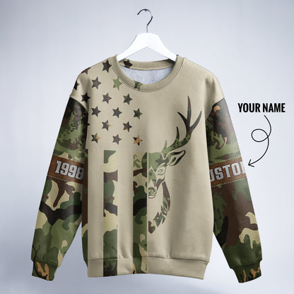 Personalized Camo Deer Hunting Sweatshirt – Honor the Hunt