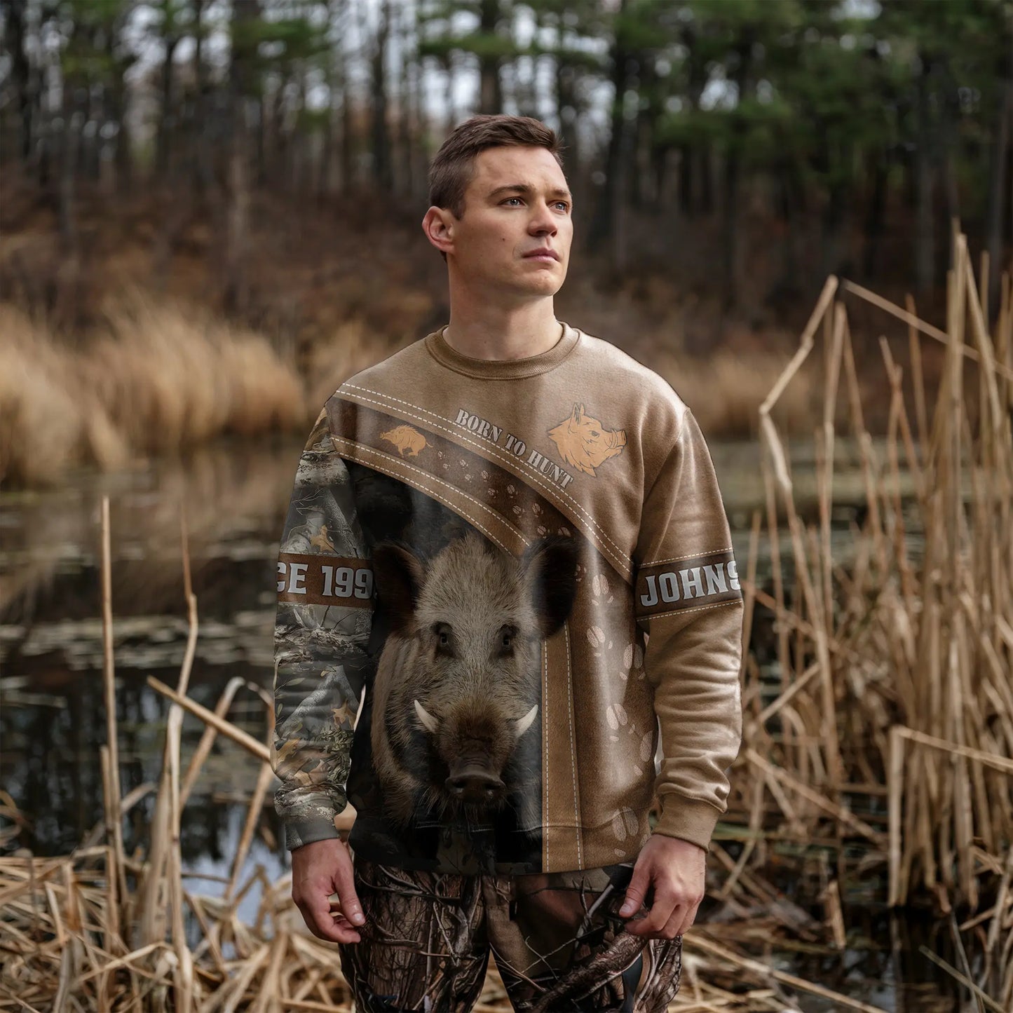 Custom Wild Boar Hunting Sweatshirt – Personalized for Hunters