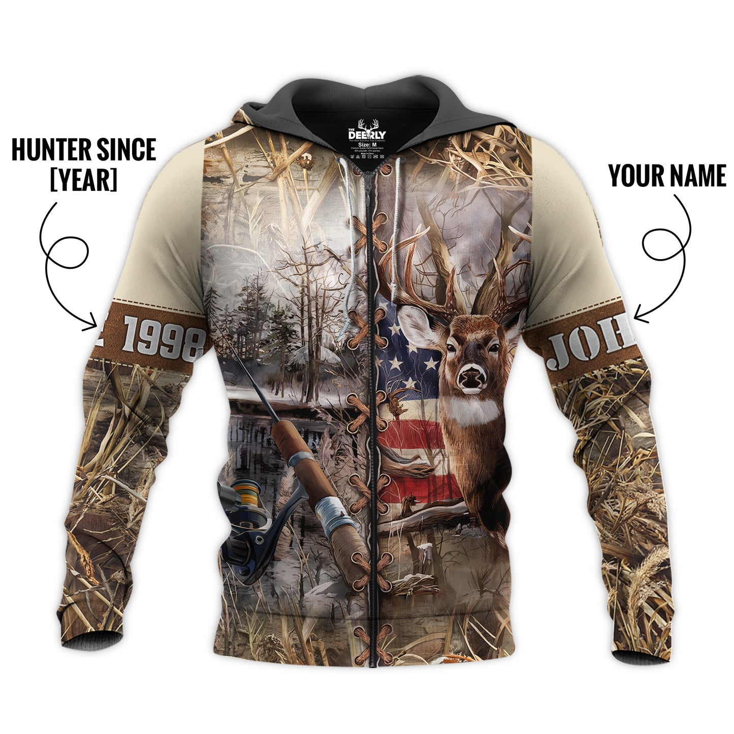 Trailblazer Buck & Reel Personalized Camo Zip Hoodie