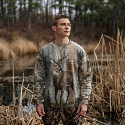 Majestic Buck Hunter Sweatshirt - Forest Collection - The Deerly