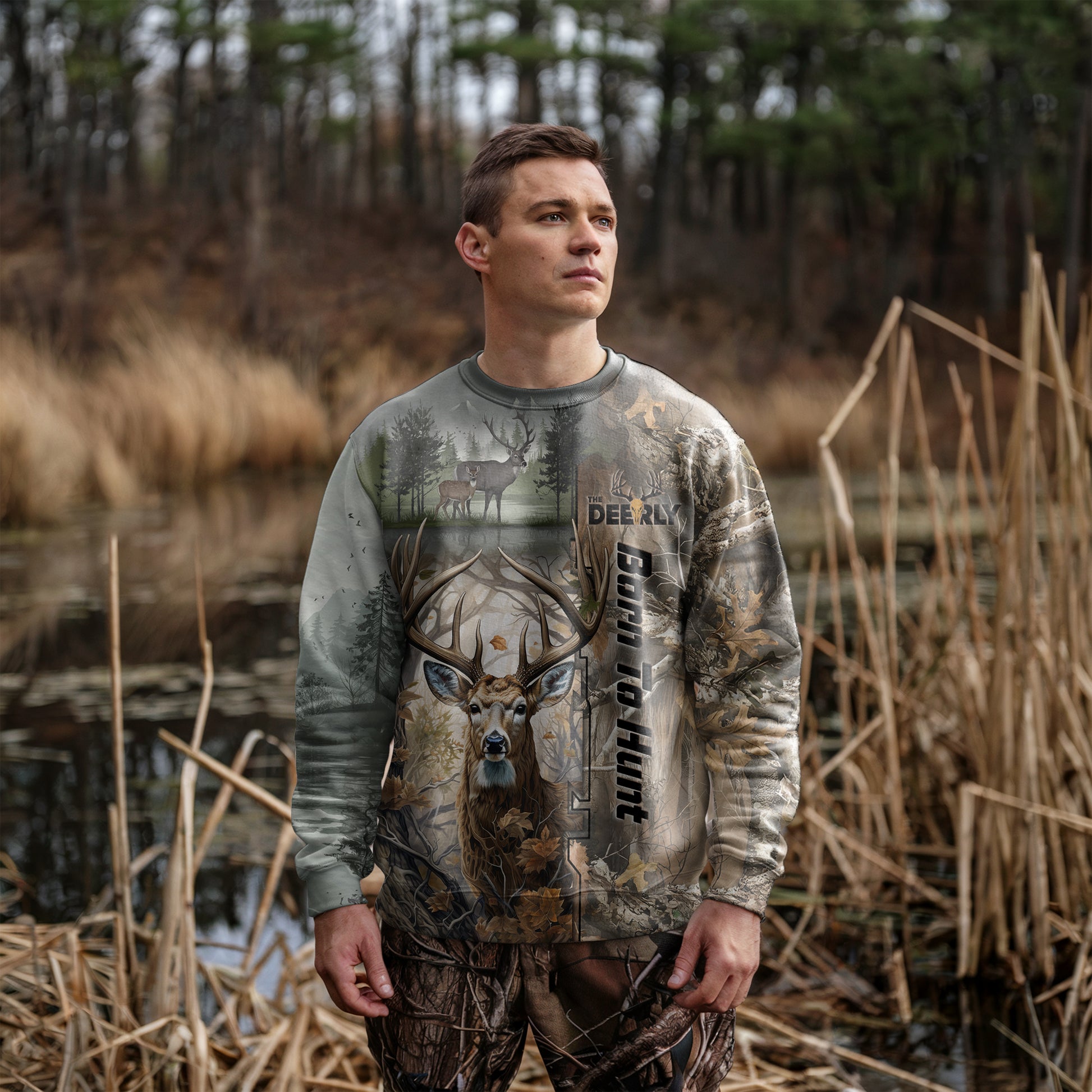 Born to Hunt Sweatshirt - Buck Wilderness Edition - The Deerly